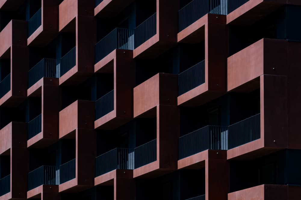 Geometric Building Shadows by Linda Wride — canvas wall art