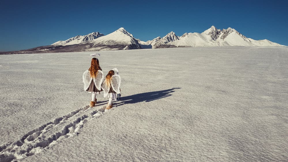 Snowy Mountain Angels by Martin Krystynek MQEP — canvas wall art