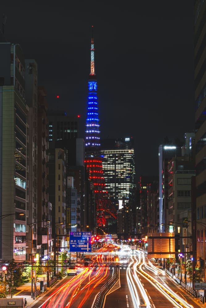 Tokyo Tower Night by JUNKO TORIKAI — canvas wall art