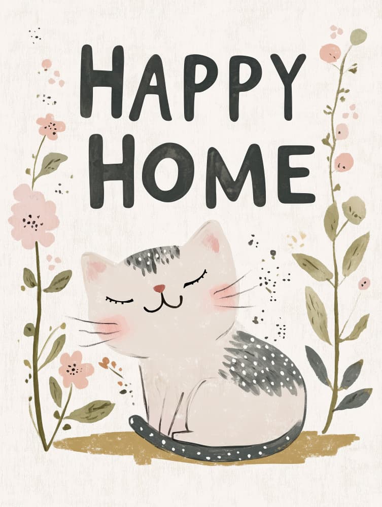 Cozy Kitten Haven by Treechild — canvas wall art