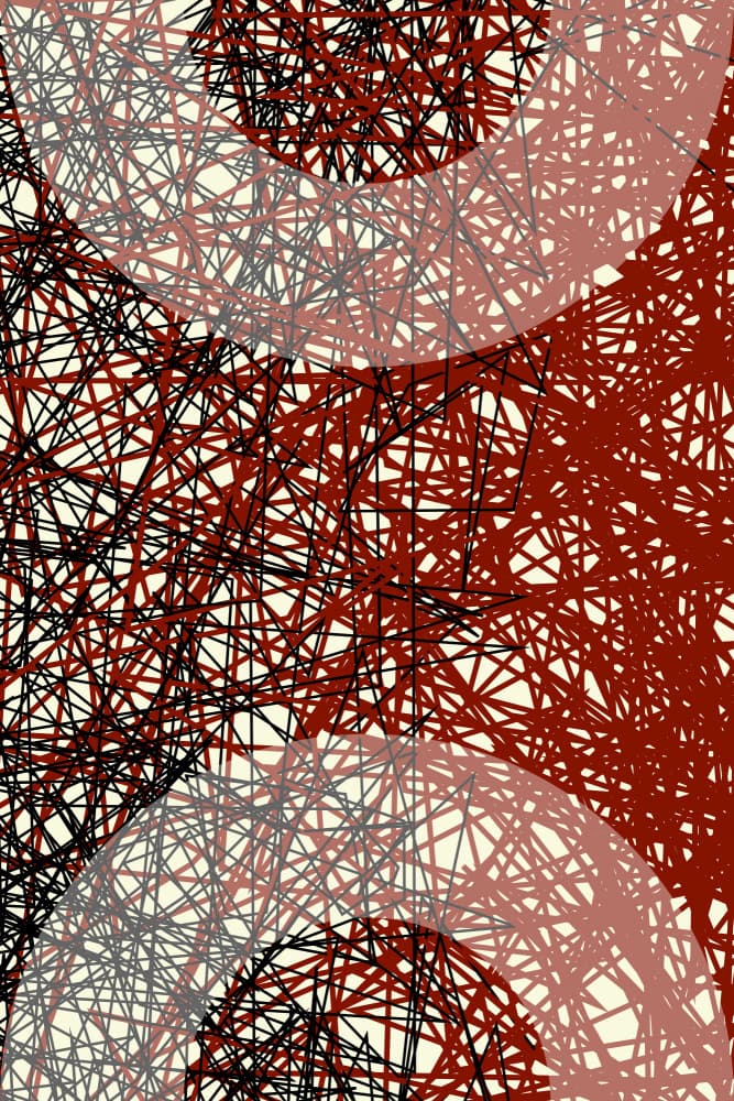 Interwoven Red Line Abstract by Petr Strnad — canvas wall art