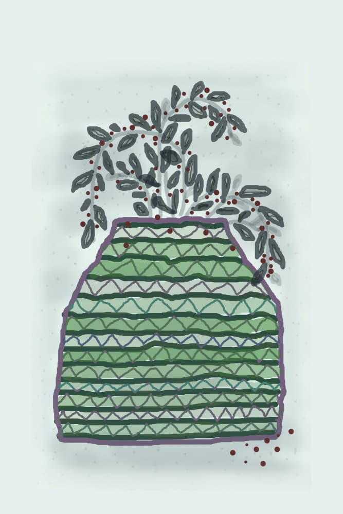 Vase With Winter Berries by Christina Sillen — canvas wall art