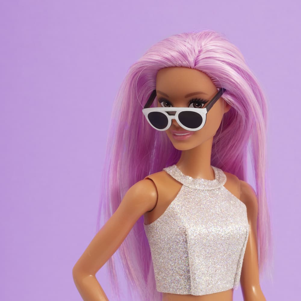 Stylish Pink Hair Doll by Julia Ramiro — canvas wall art