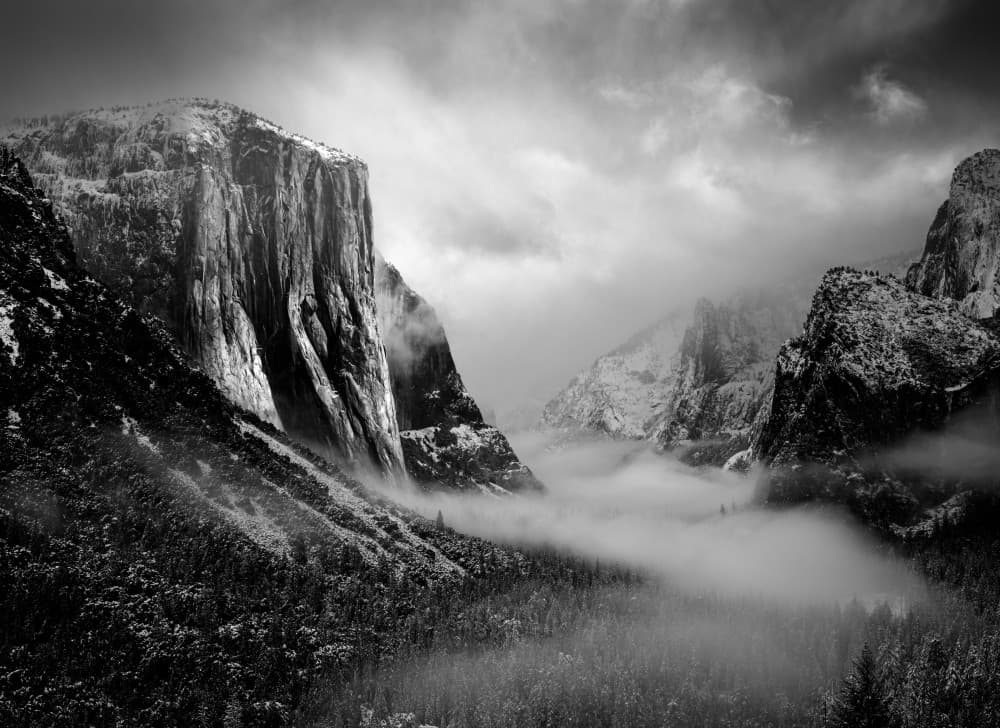 El Capitan Winter Mist by Chao Feng 天馬 — canvas wall art