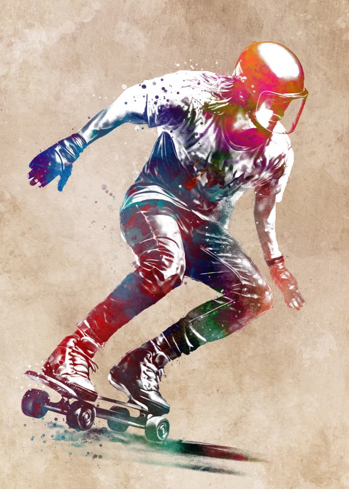 Vibrant Skater Action by Justyna Jaszke — canvas wall art
