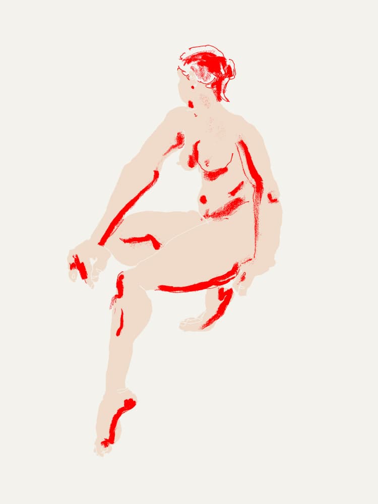 Abstract Red Nude by Francesco Gulina — canvas wall art