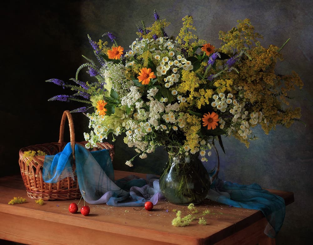 Vibrant Summer Wildflowers by Tatyana Skorokhod — canvas wall art