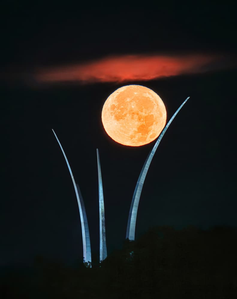 Orange Moon Memorial Night by Catherine Wang — canvas wall art