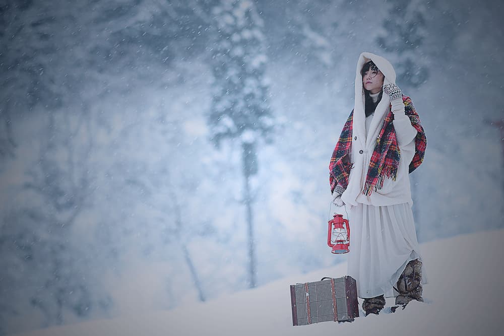 Winter Journey with Lantern by 7 Flavor C/P — canvas wall art