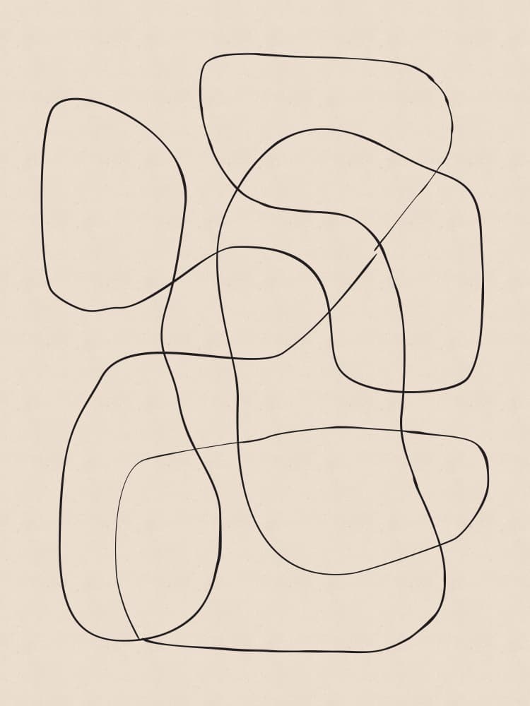 Abstract Flowing Lines by The Printable Studio — canvas wall art