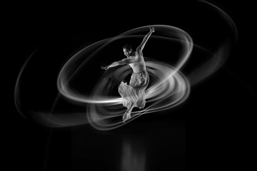 Dynamic Dance Light Trails by Rob Li — canvas wall art