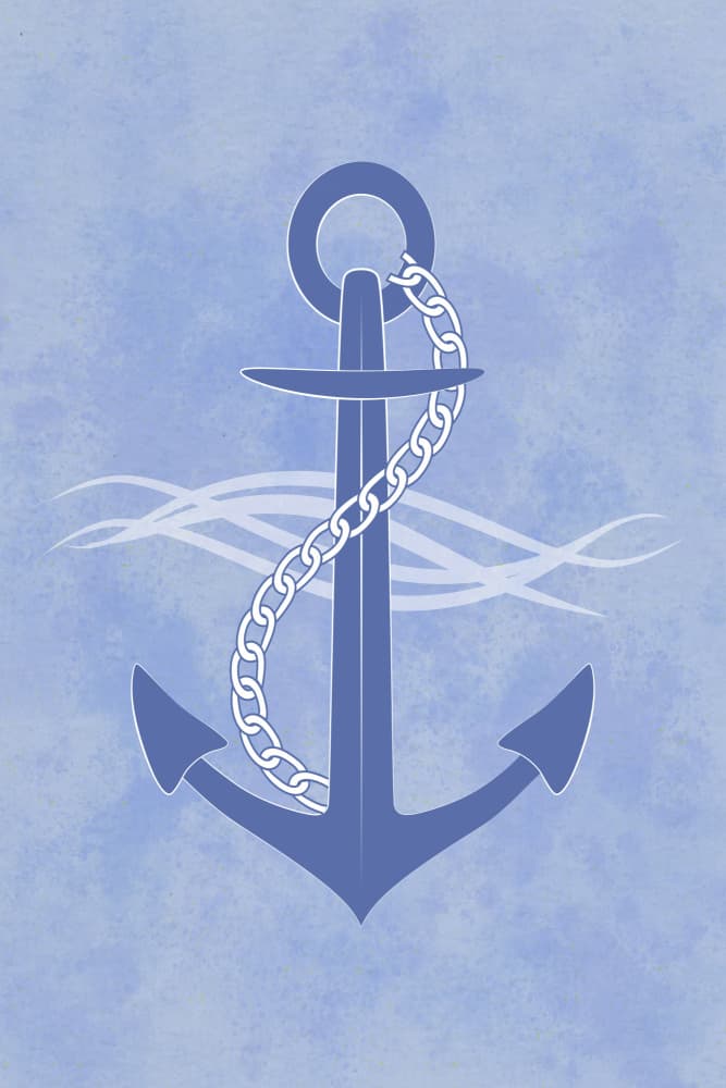 Deep Blue Anchor by Martina — canvas wall art