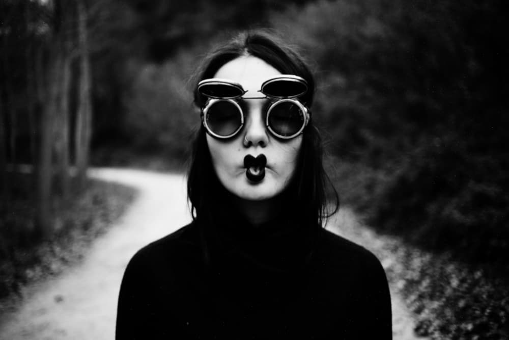 Mysterious Goggles Woman by Koki Jovanovic — canvas wall art