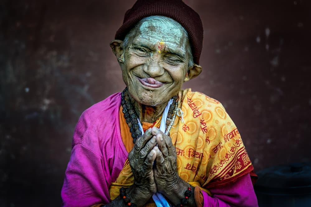 Playful Namaste Smile by Ali Khataw — canvas wall art
