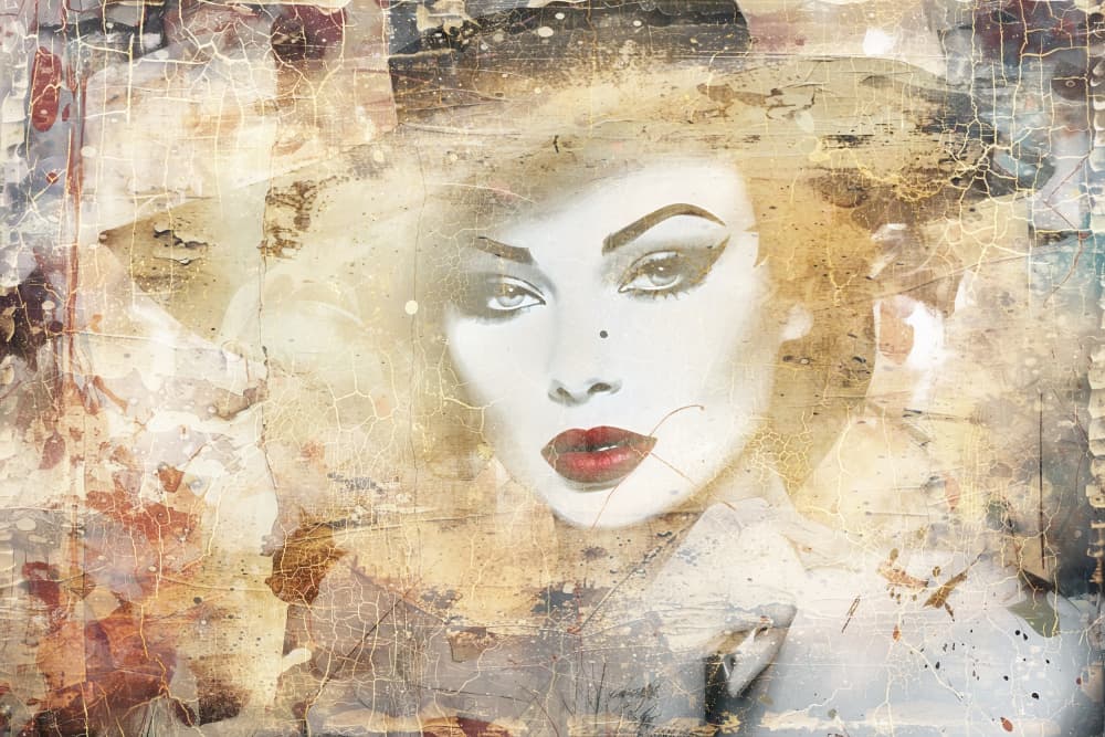 Vintage Glamour Portrait by Rafal Kulik — canvas wall art