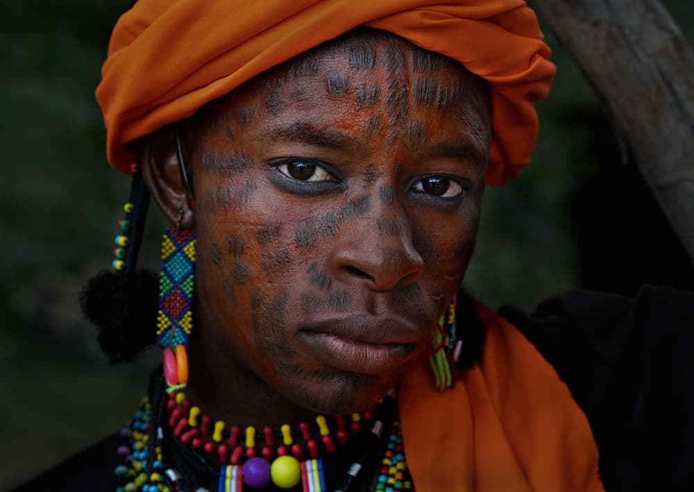 Adorned Tribal Portrait by Joxe Inazio Kuesta Garmendia — canvas wall art