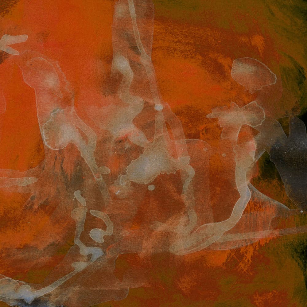 Vibrant Orange Abstract Flow by Lori Ann Folz — canvas wall art