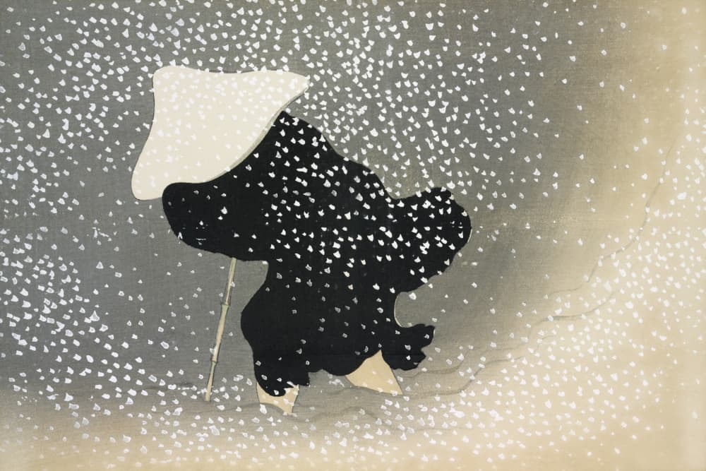 Snow from Momoyogusa by Kamisaka Sekka — canvas wall art