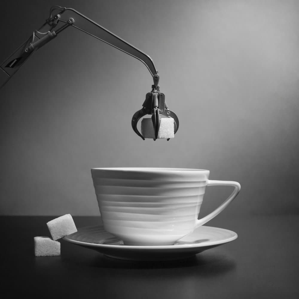 Tea party at the construction site by Victoria  Glinka — canvas wall art