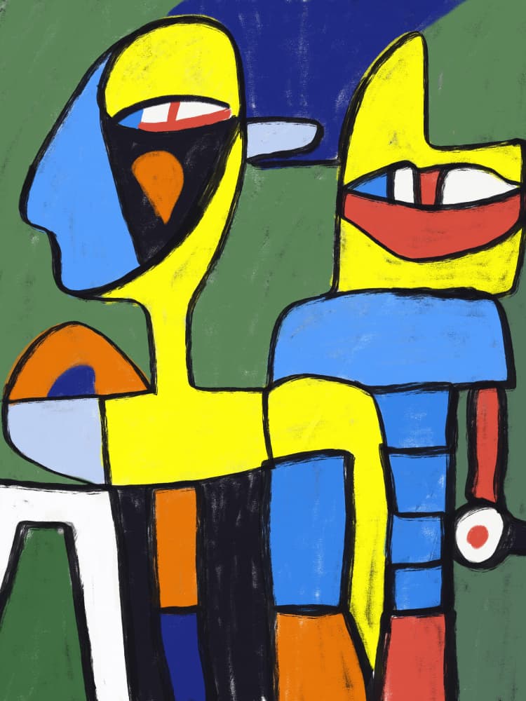 Colorful Abstract Figures by Little Dean — canvas wall art