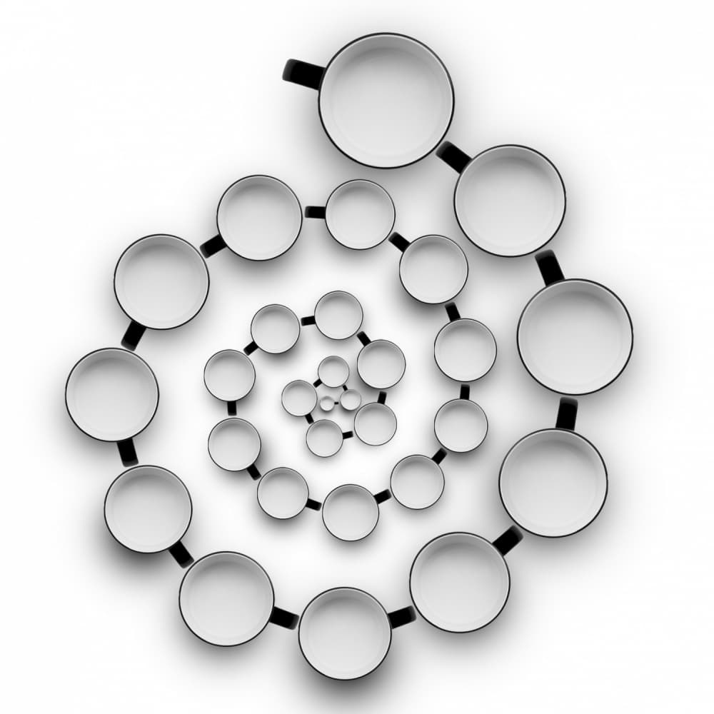 Spiral Coffee Cups by Wieteke de Kogel — canvas wall art