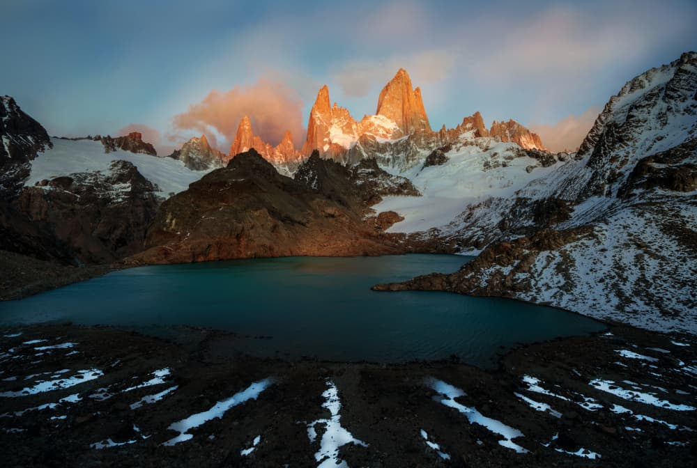 Fitz Roy Morning Glow by Yuan Su — canvas wall art