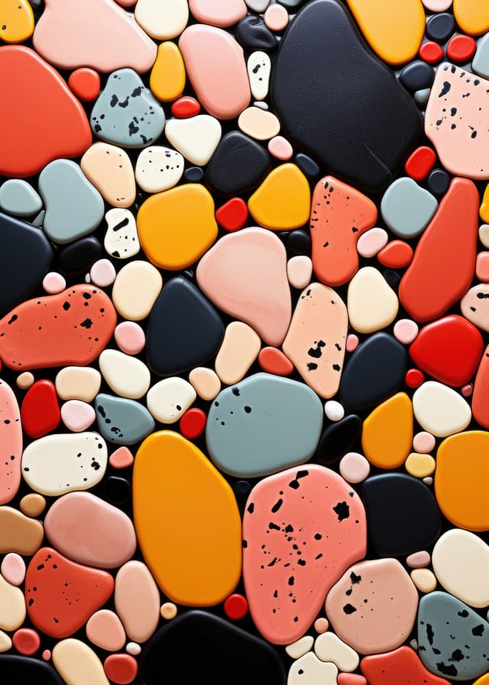 Colorful Terrazzo Shapes by Justyna Jaszke — canvas wall art