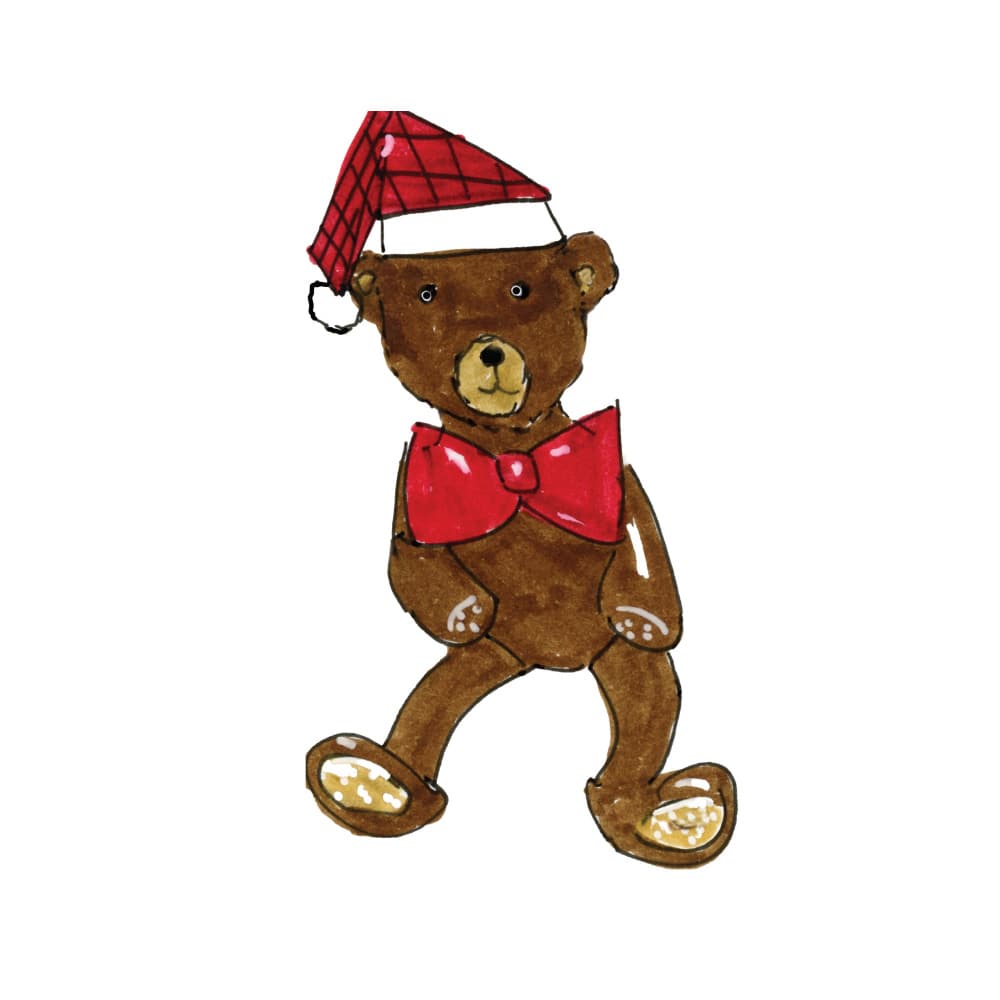 Christmas Teddy Bear by Breanna Megan Studio — canvas wall art