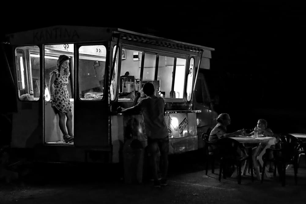 Street Food Night Life by Francesco Martinelli — canvas wall art