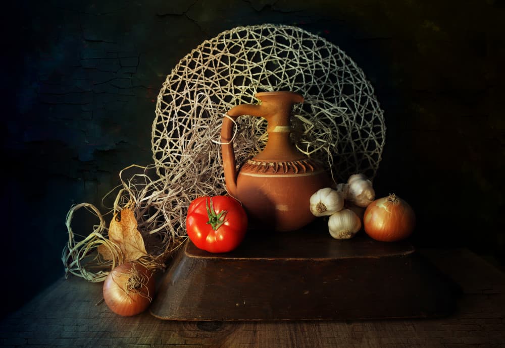 Dark Rustic Still Life by Emine Basa — canvas wall art