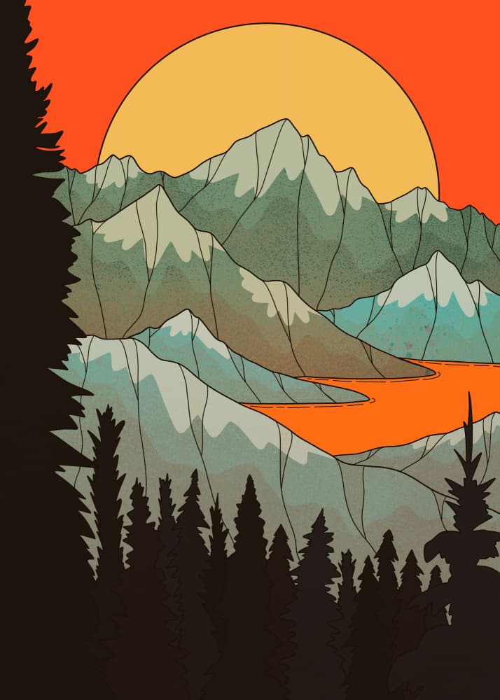 Mountain Sunset Serenity by Stephen Wade — canvas wall art
