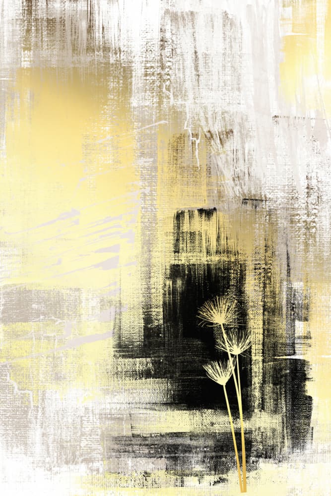 Elegant Gold Dandelions by Sally Ann Moss — canvas wall art