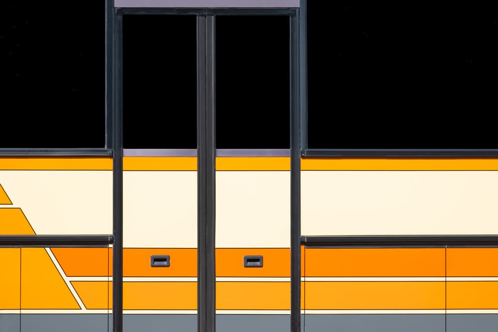 Geometric Orange Stripes by Rolf Endermann — canvas wall art