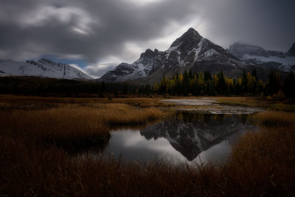 Dramatic Mountain Reflection by Johnny Zhang — canvas wall art