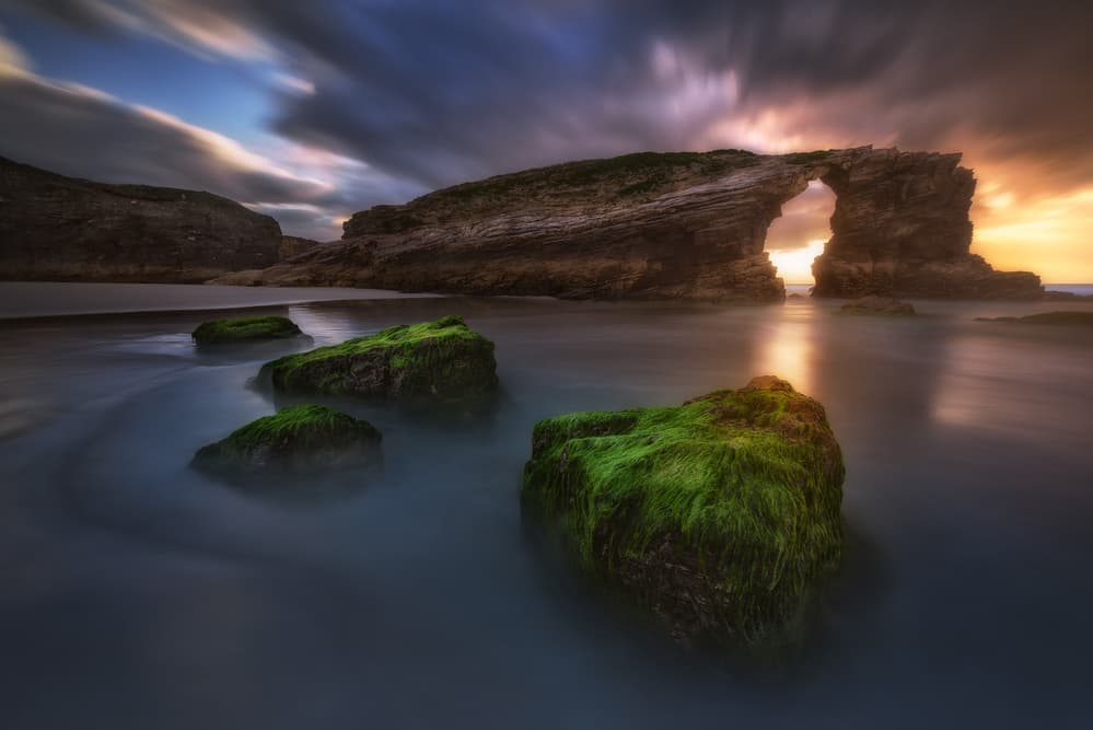 Golden Archway Coast by Carlos F. Turienzo — canvas wall art