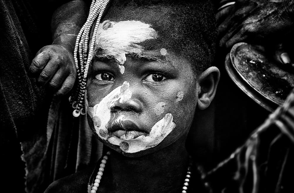 Tribal Boy Portrait by Joxe Inazio Kuesta Garmendia — canvas wall art