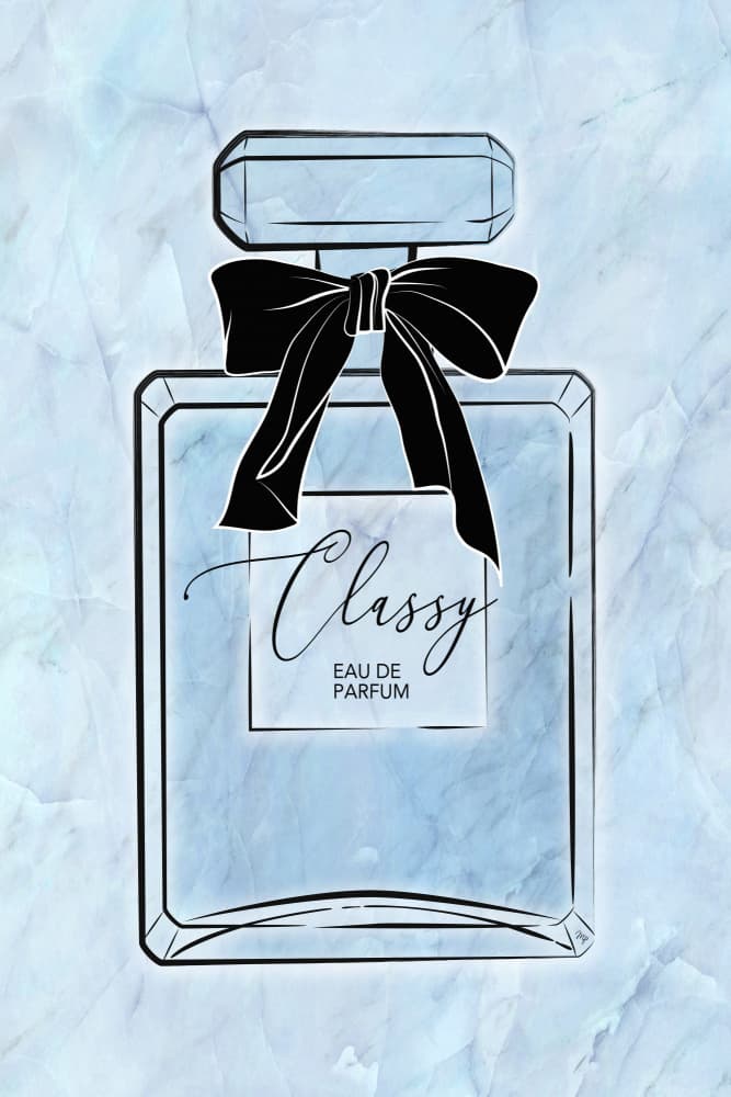 Classy Blue Perfume Bottle by Martina — canvas wall art
