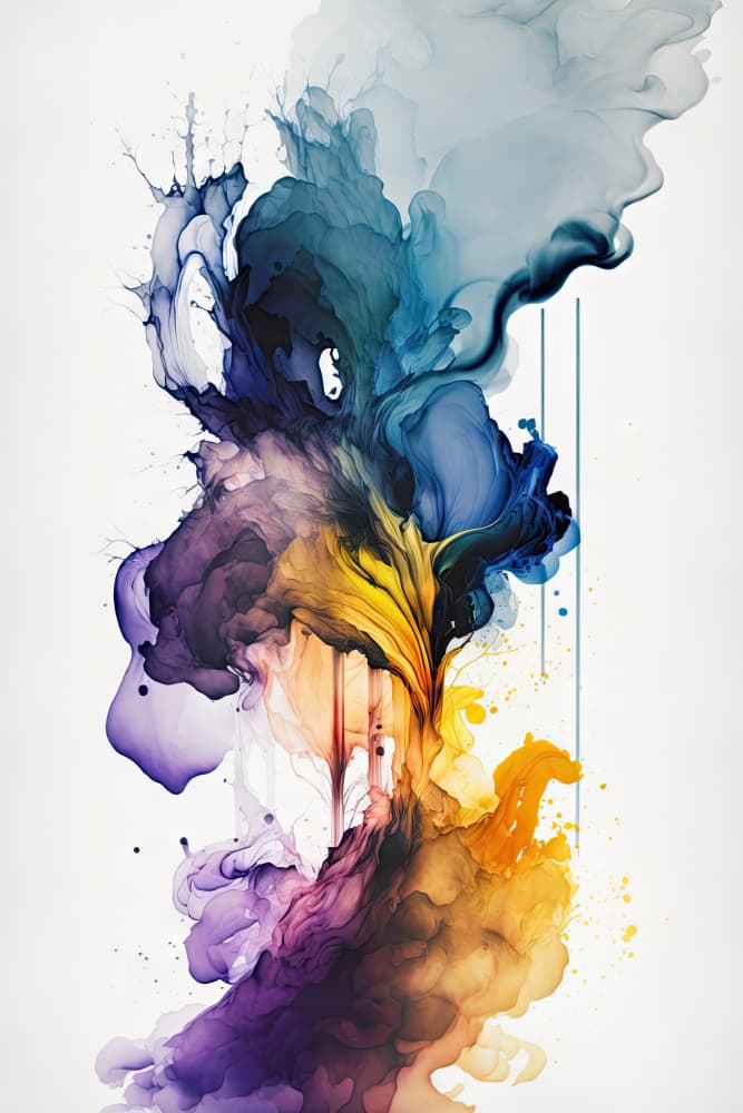Vibrant Abstract Ink Flow by Mauro — canvas wall art