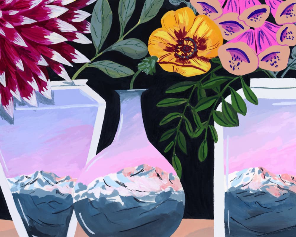 Dreamy Mountain Vases by Sarah Gesek — canvas wall art