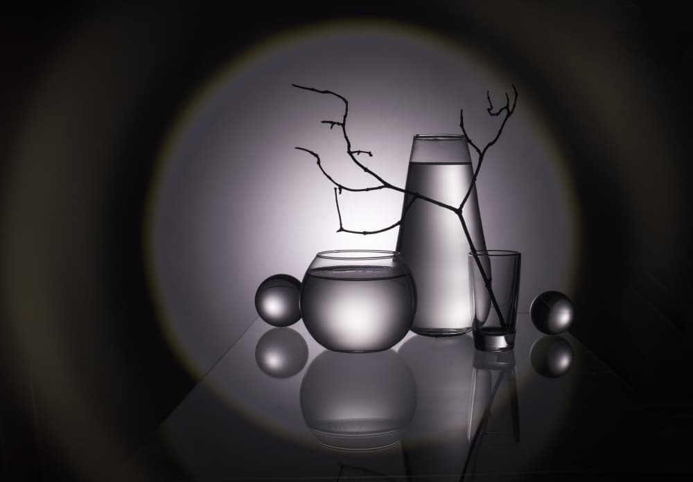 Elegant Glass Still Life by Evgeniy Popov — canvas wall art
