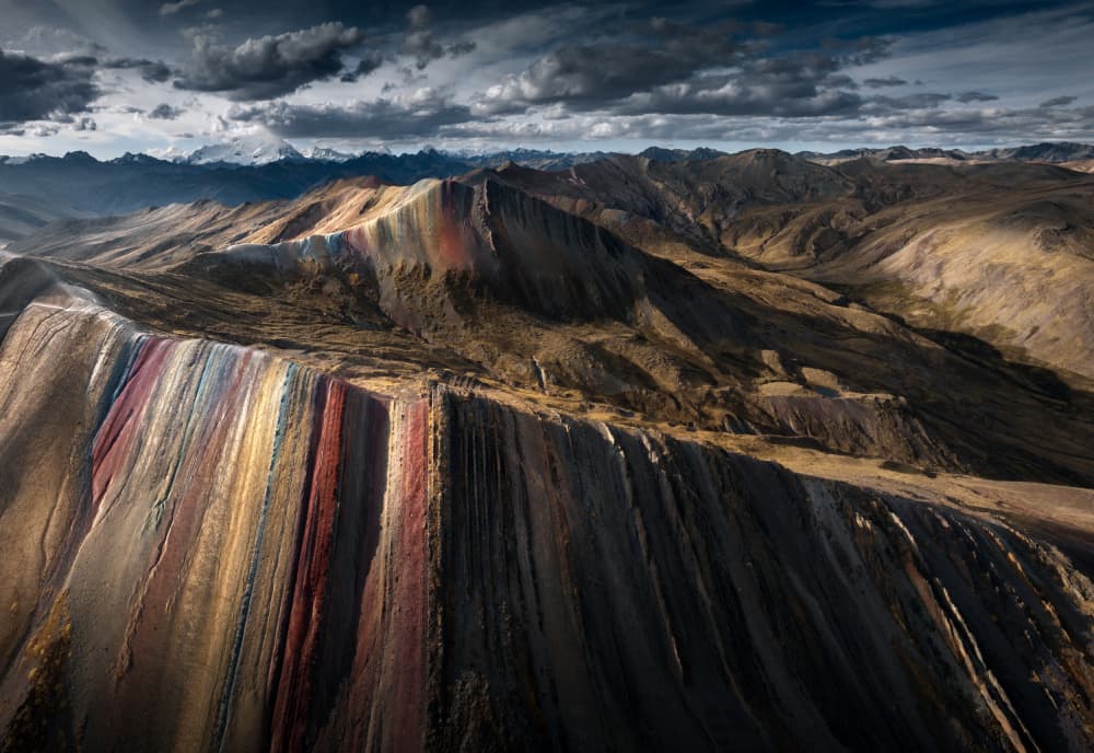 Rainbow Mountain Panorama by Karol Nienartowicz — canvas wall art