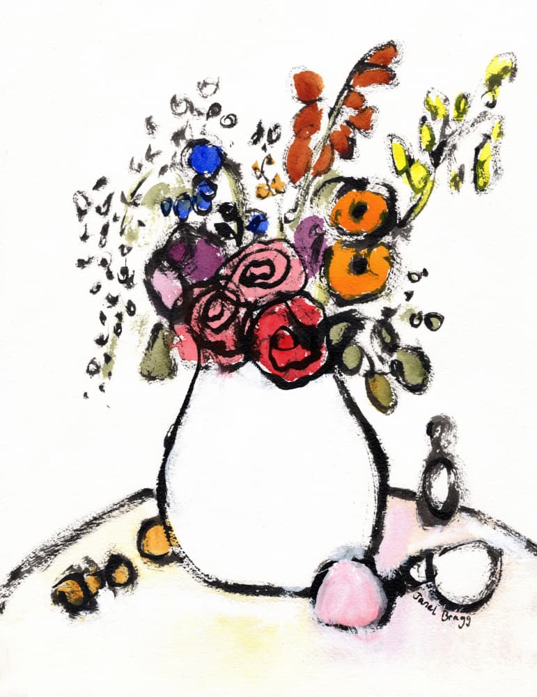 Colorful Abstract Bouquet by Janel Bragg — canvas wall art