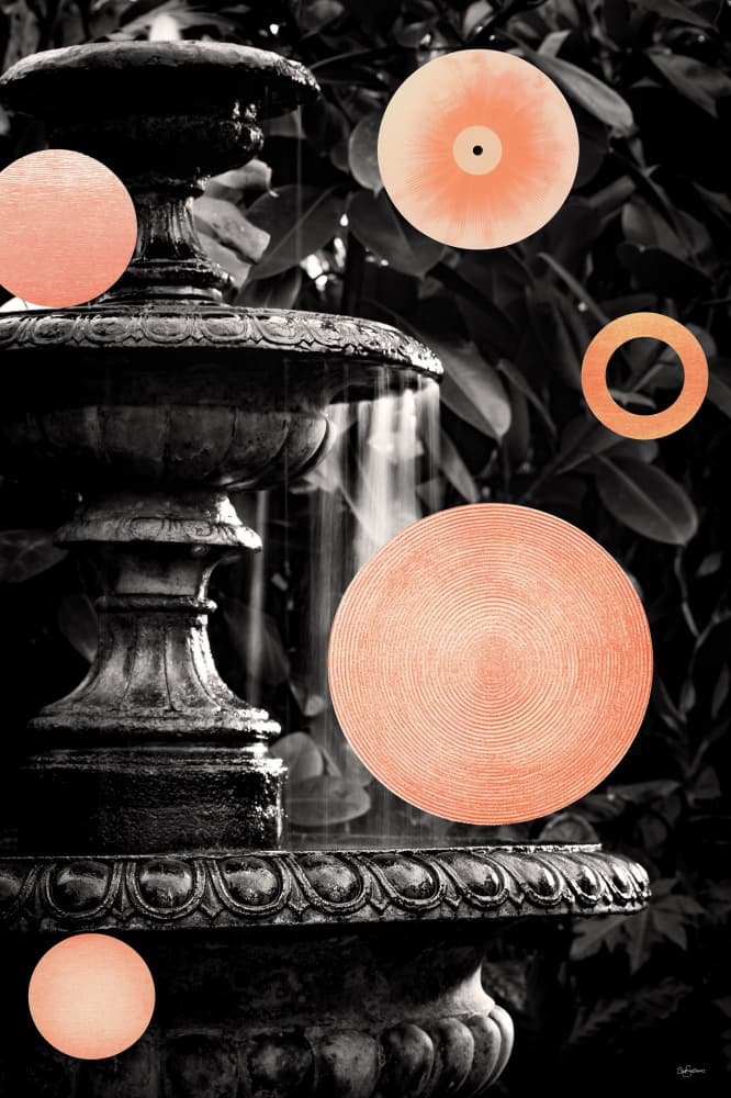Fountain with Orange Circles by Sue Skellern — canvas wall art