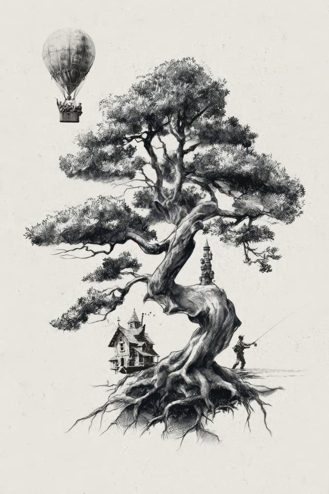 Whimsical Tree World by Rafal Kulik — canvas wall art