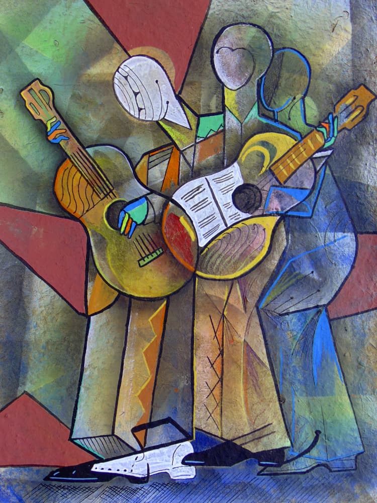 Cubist Guitar Players by Ricardo Maya — canvas wall art
