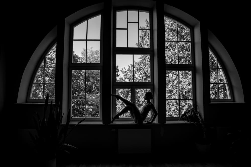Window Dancer Silhouette by Dzintra Zvagina — canvas wall art