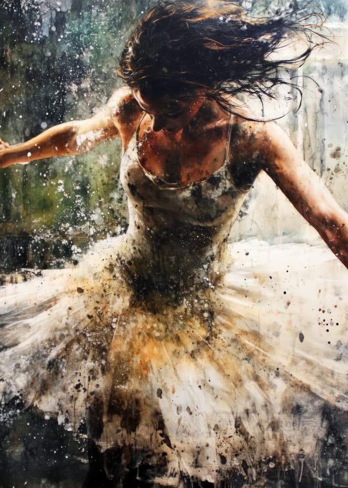 Dynamic Ballerina Splashes by Justyna Jaszke — canvas wall art