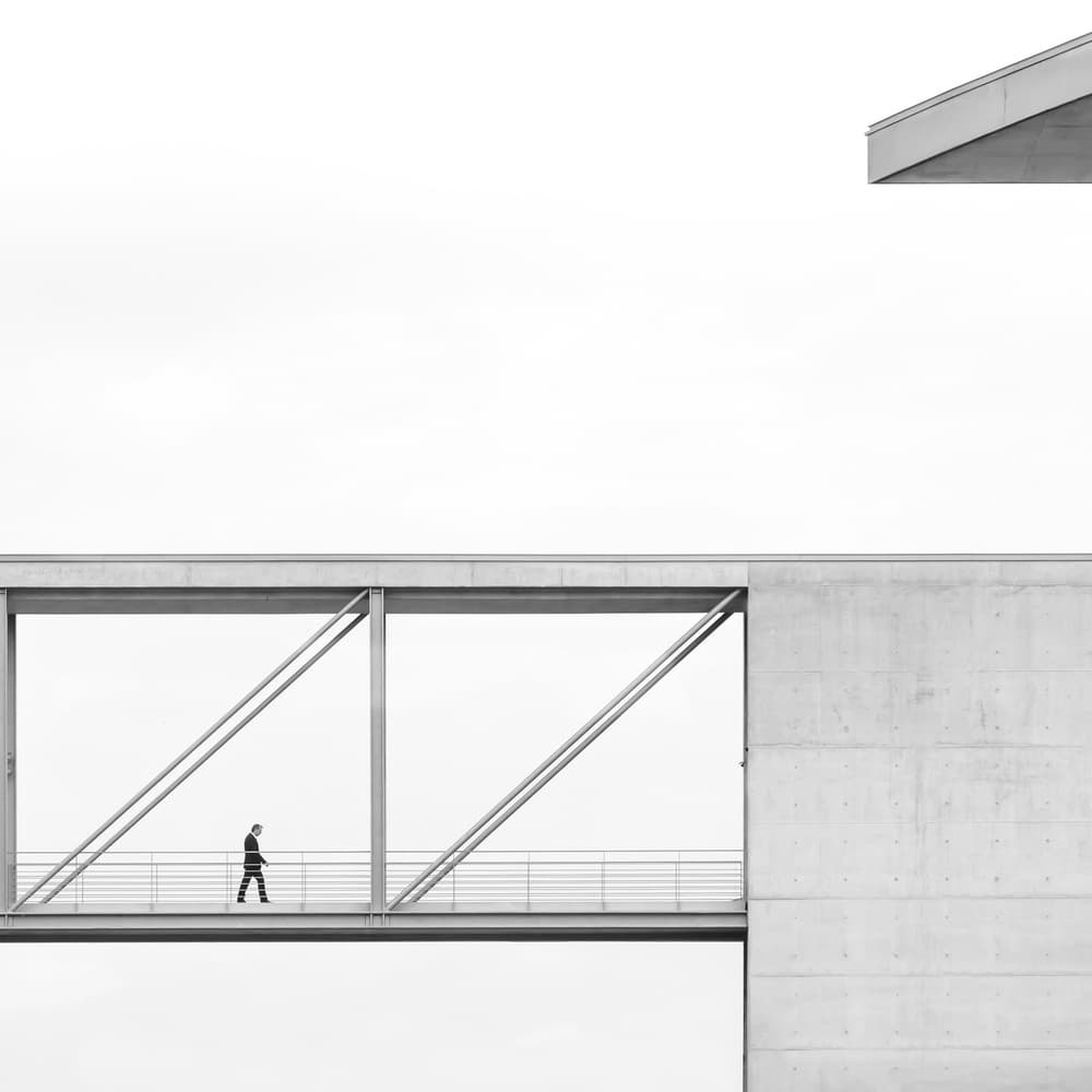 Lone Figure Bridge by Klaus Lenzen — canvas wall art