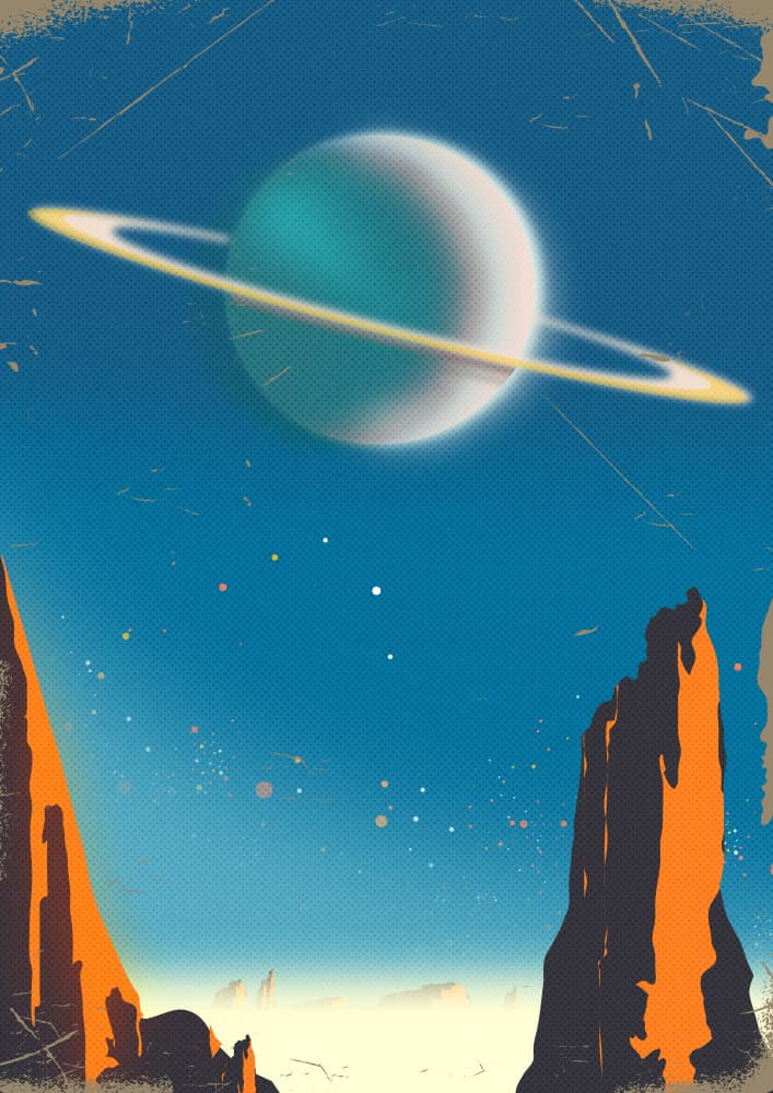 Distant Ringed Planet by Nicholas — canvas wall art