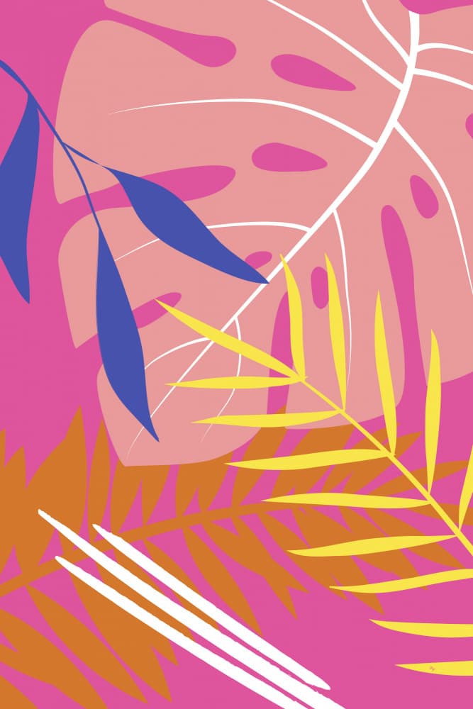 Vibrant Tropical Leaves by Martina — canvas wall art